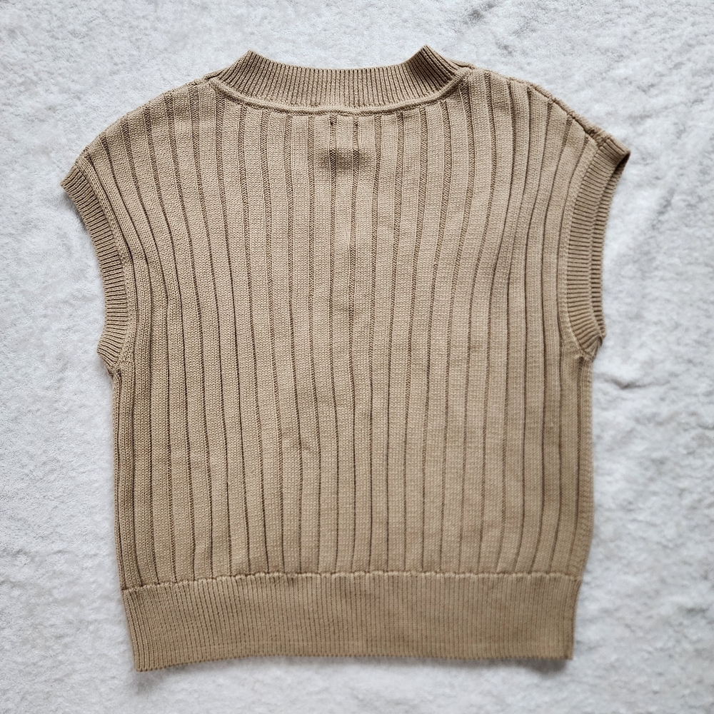 Gap Cotton Ribbed Dolman Oversized Sweater Vest - Picture 9 of 10